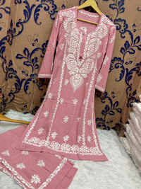 Finest quality intricate Hand Embroidery Rayon Combo - chikankariofficial