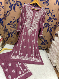 Finest quality intricate Hand Embroidery Rayon Combo - chikankariofficial