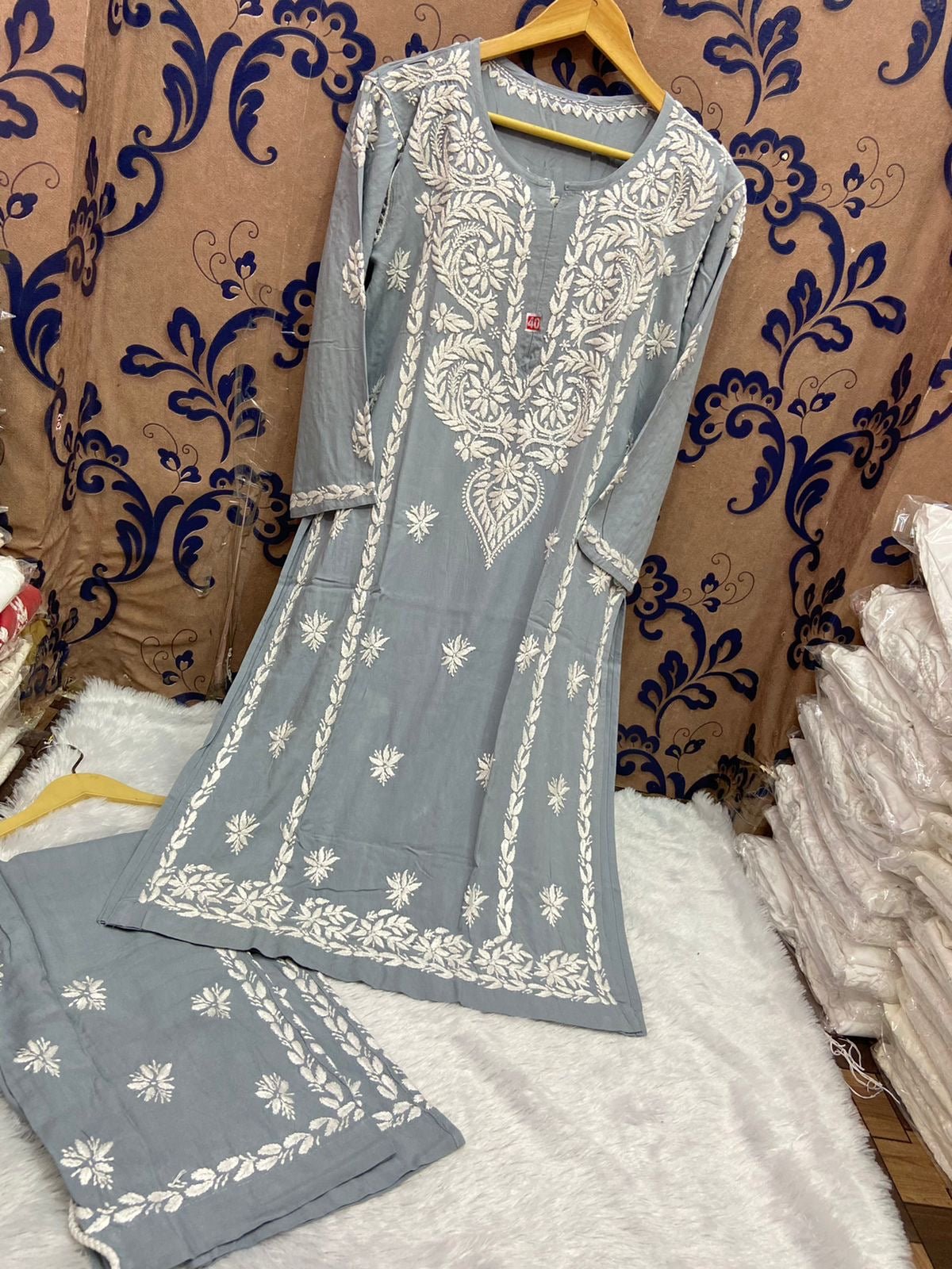 Finest quality intricate Hand Embroidery Rayon Combo - chikankariofficial