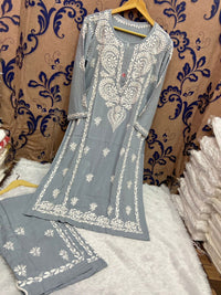 Finest quality intricate Hand Embroidery Rayon Combo - chikankariofficial