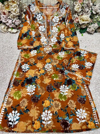 Floral Printed Mul Mul Plazo Set - chikankariofficial