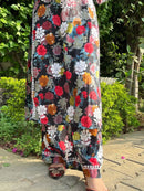 Floral Printed Mul Mul Plazo Set - chikankariofficial