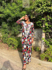 Floral Printed Mul Mul Plazo Set - chikankariofficial