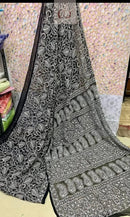 Full Jaal Georgette Saree All over Work Finest Finishing With Blouse - chikankariofficial