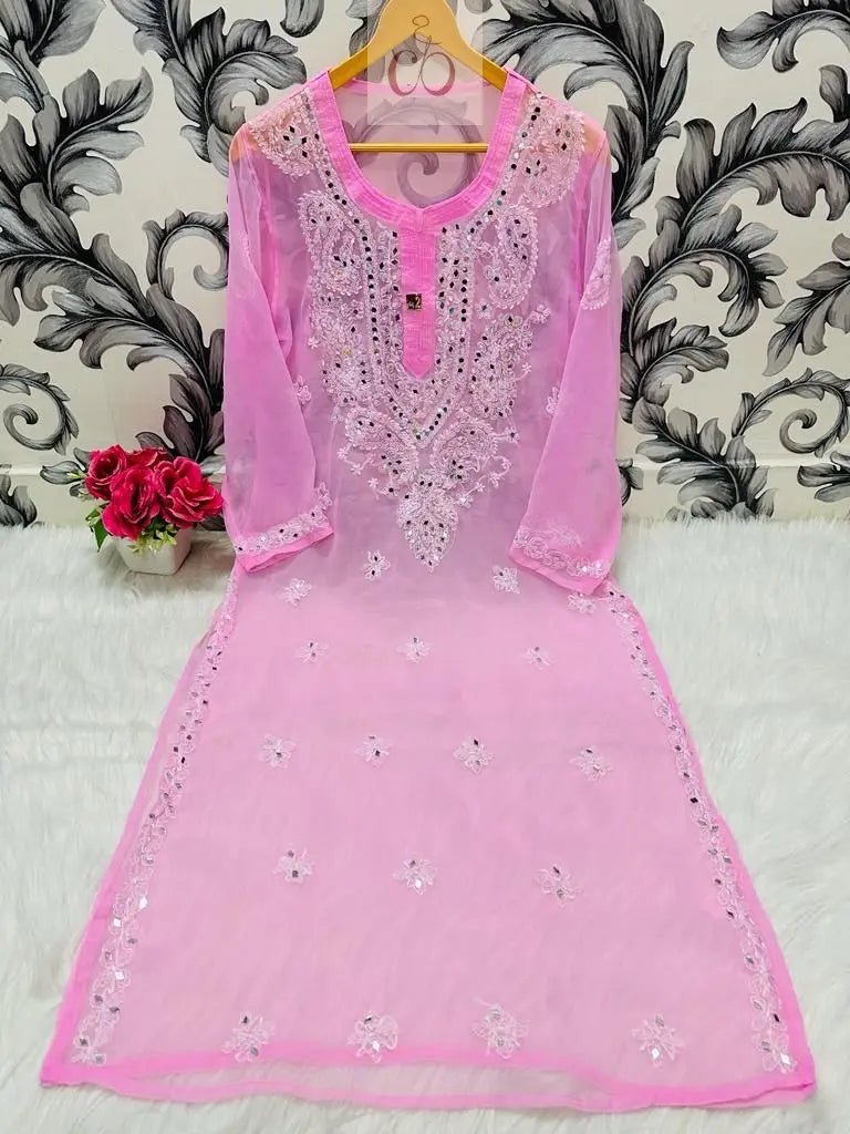 Gala buti Mirror Kurtis with inner - chikankariofficial