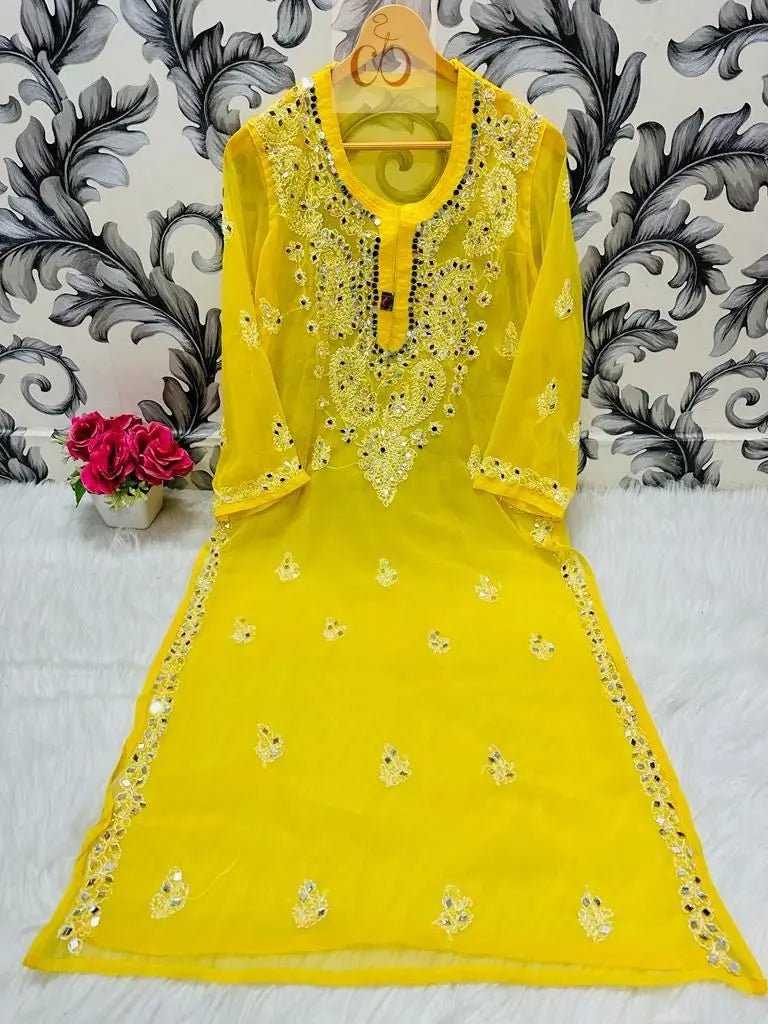 Gala buti Mirror Kurtis with inner - chikankariofficial