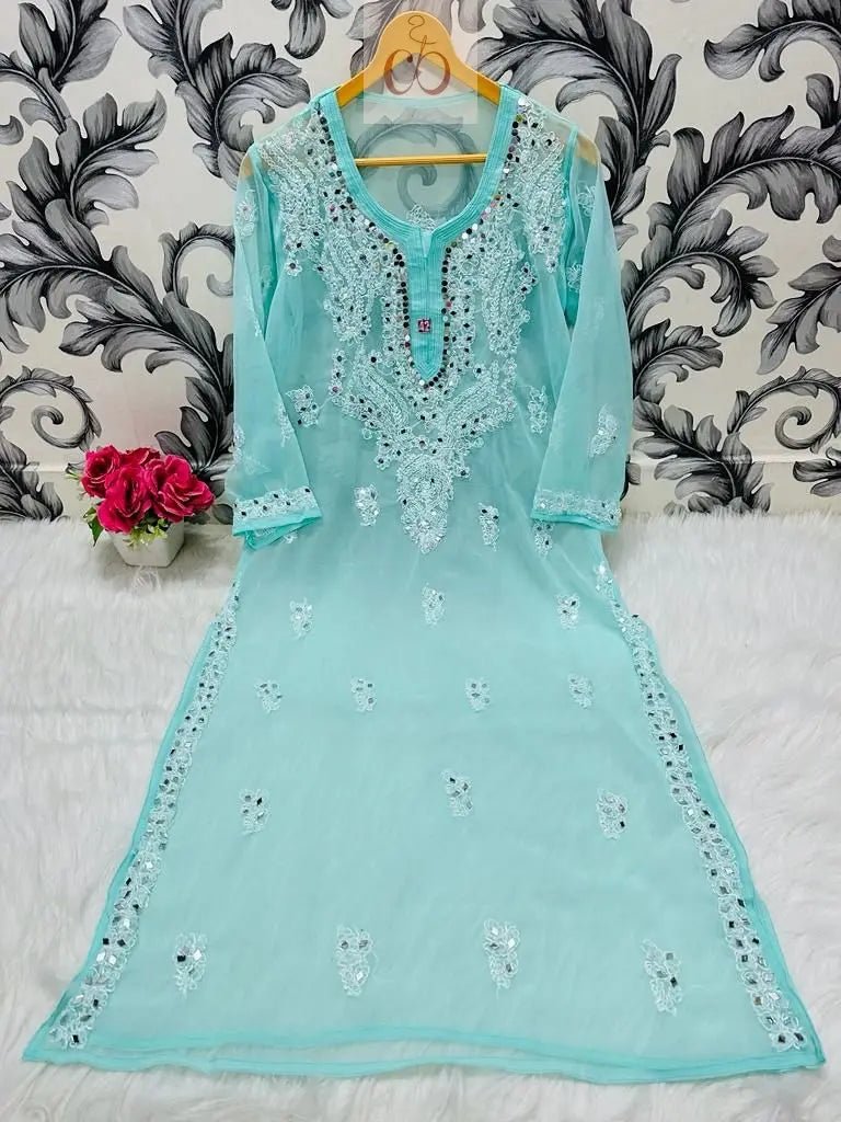 Gala buti Mirror Kurtis with inner - chikankariofficial