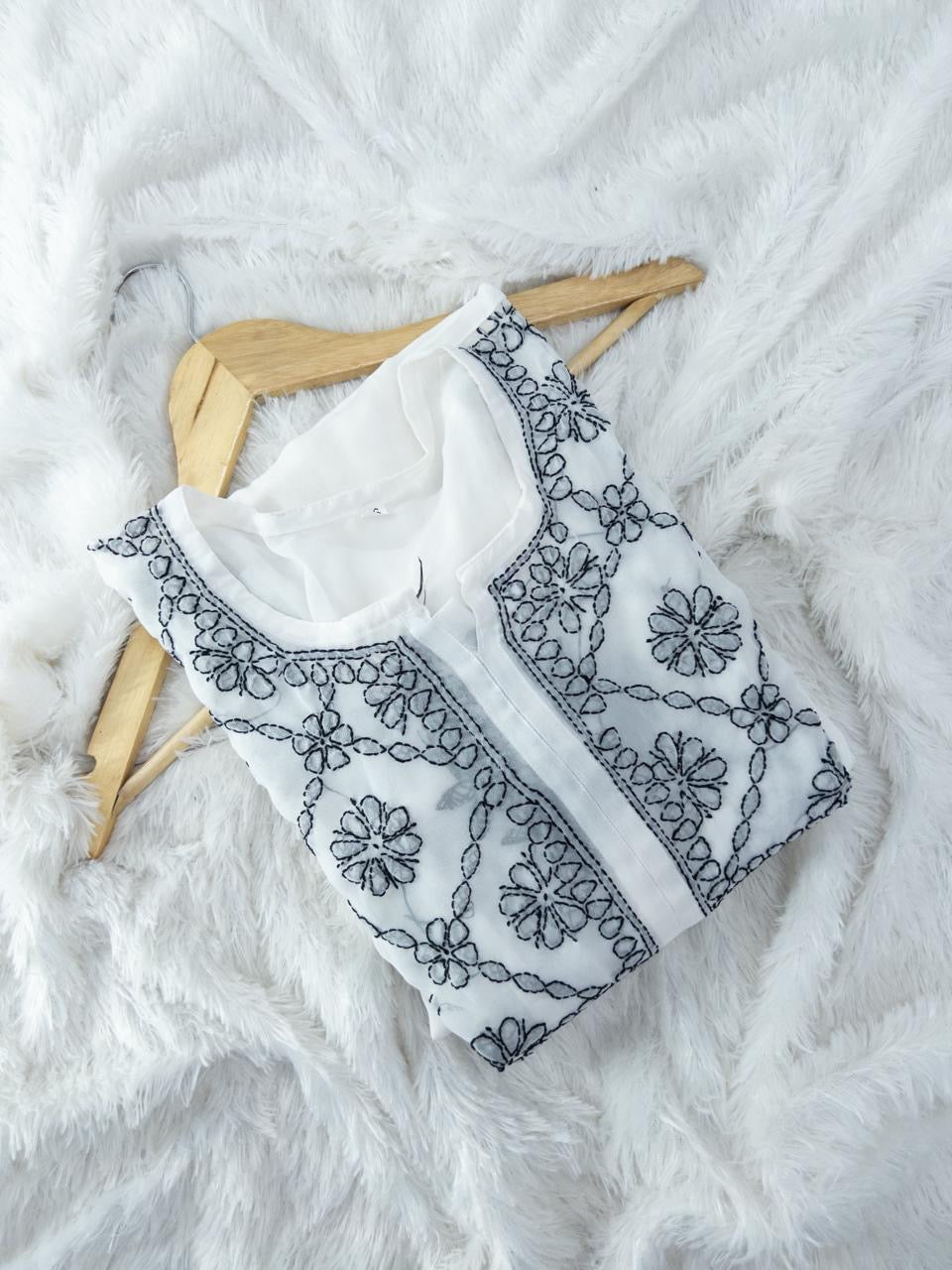 Georgette Timeless Chikankari In Nyra - chikankariofficial