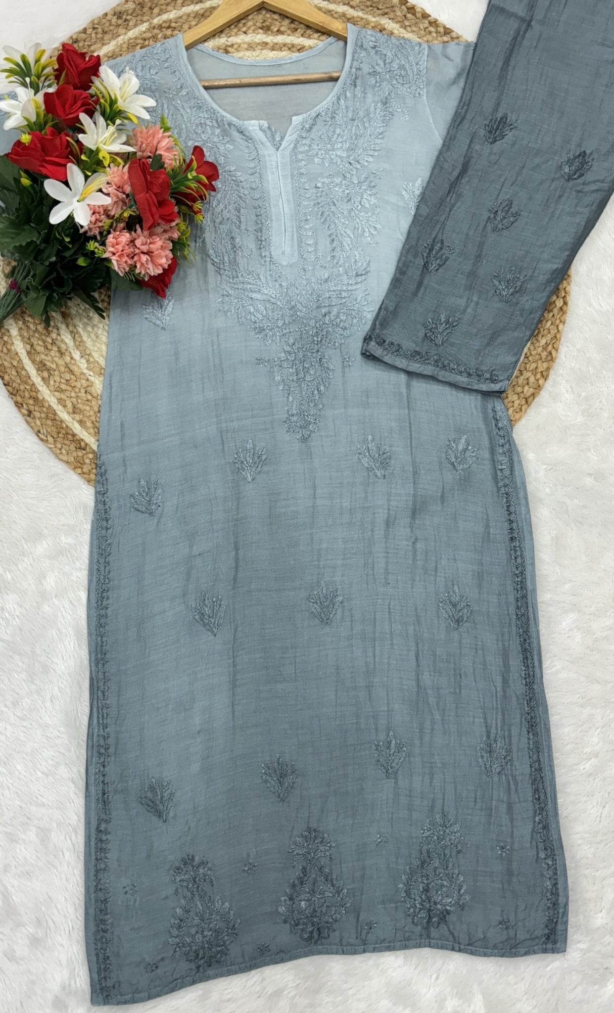 Ghaspatti Handwork Muslin combo Namrata Special - chikankariofficial