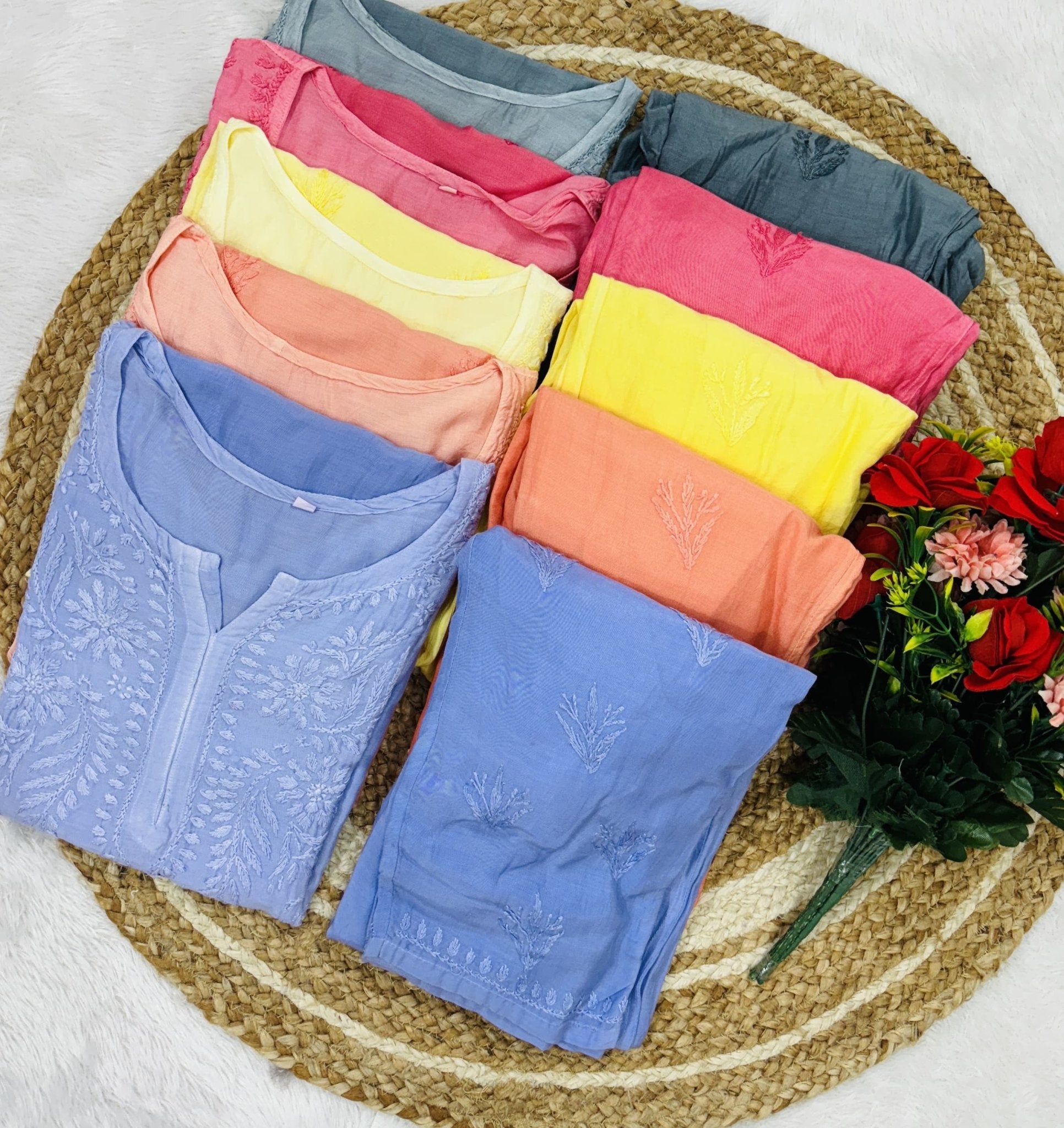 Ghaspatti Handwork Muslin combo Namrata Special - chikankariofficial