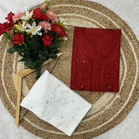 Ghaspatti Muqaish work chikankari kurti - chikankariofficial