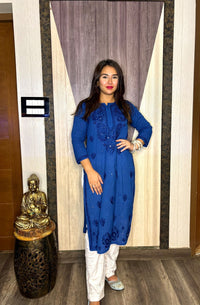 Ghaspatti Muqaish work chikankari kurti - chikankariofficial