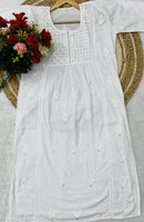 Ghasspatti Muqaish Gown - chikankariofficial