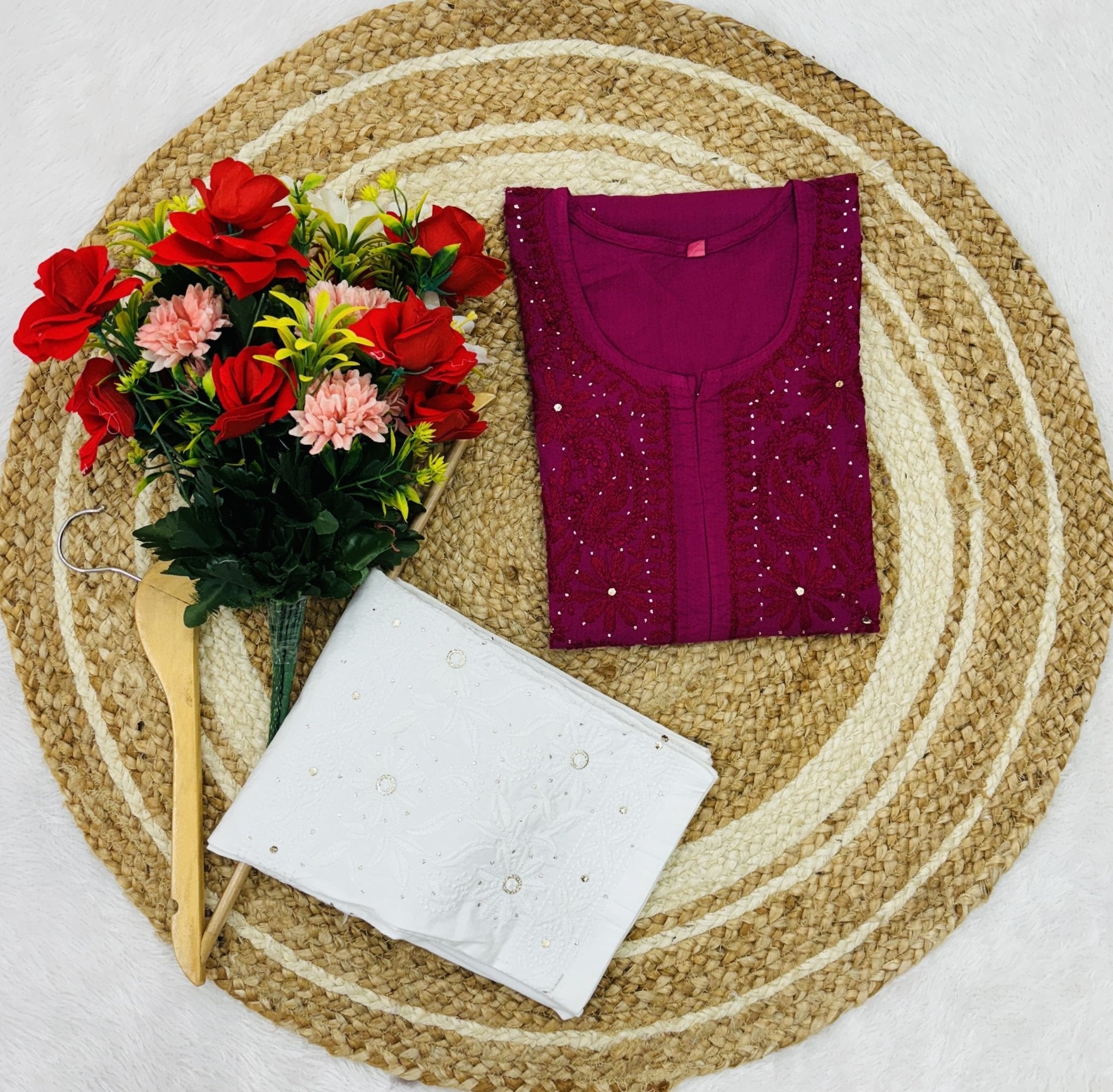 GhassPatti Muqaish kurti - chikankariofficial