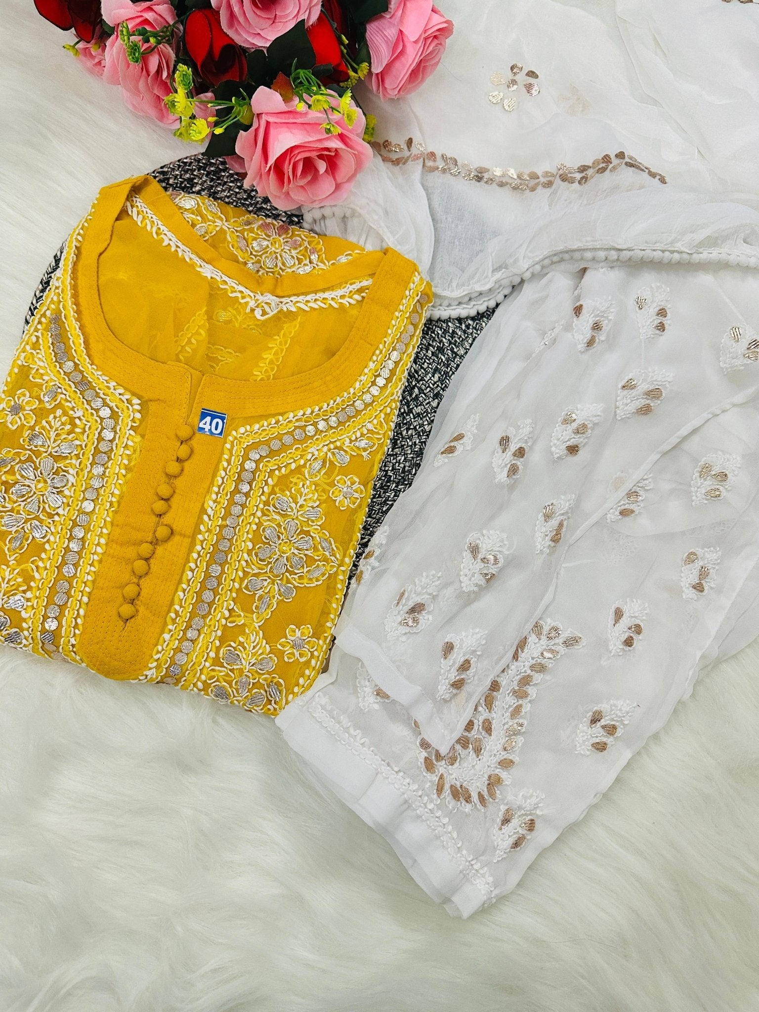 Gotapatti 3pc Set Heavy panel Edition ( With inner ) - chikankariofficial