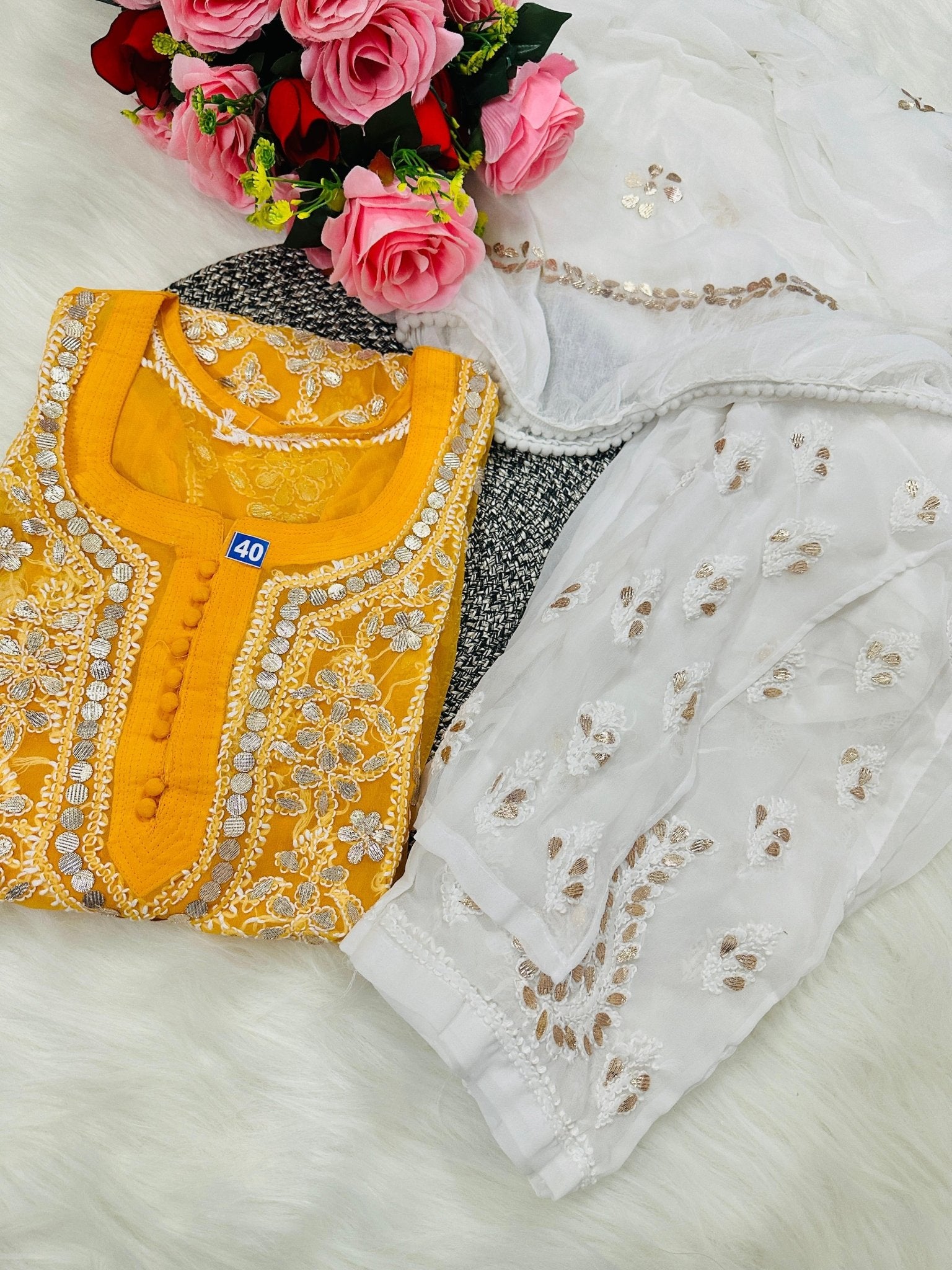 Gotapatti 3pc Set Heavy panel Edition ( With inner ) - chikankariofficial