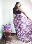 Hand Block Printed Saree - chikankariofficial