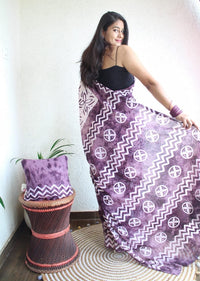Hand Block Printed Saree - chikankariofficial