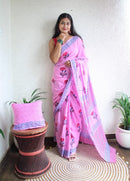 Hand Block Printed Saree - chikankariofficial
