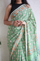 Hand Block Printed Saree - chikankariofficial