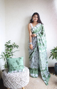 Hand Block Printed Saree - chikankariofficial
