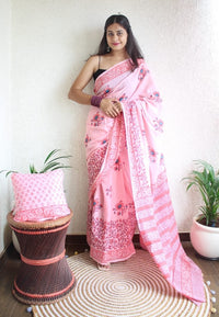 Hand Block Printed Saree - chikankariofficial