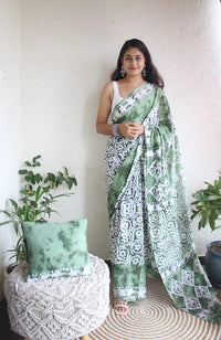 Hand Block Printed Saree - chikankariofficial