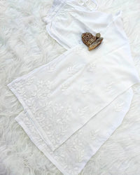 Hand worked Chikankari Rayon Plazzo Free size - chikankariofficial