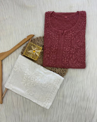 Handcrafted Dobby Cotton Kurtis - chikankariofficial