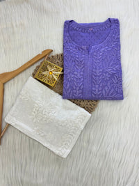 Handcrafted Dobby Cotton Kurtis - chikankariofficial