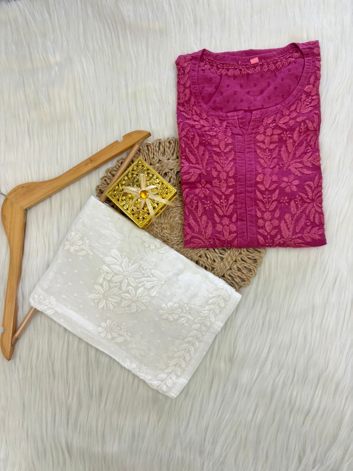 Handcrafted Dobby Cotton Kurtis - chikankariofficial