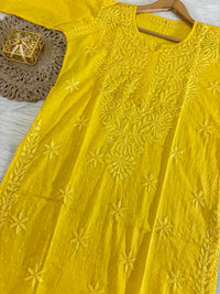 Handcrafted Dobby Cotton Kurtis - chikankariofficial
