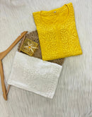 Handcrafted Dobby Cotton Kurtis - chikankariofficial