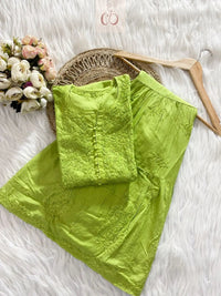 Handcrafted Eid special Mul co ord set - chikankariofficial