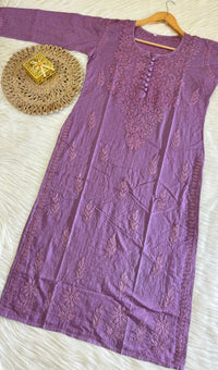 HandCrafted Heavy Work Dobby Cotton Kurti - chikankariofficial