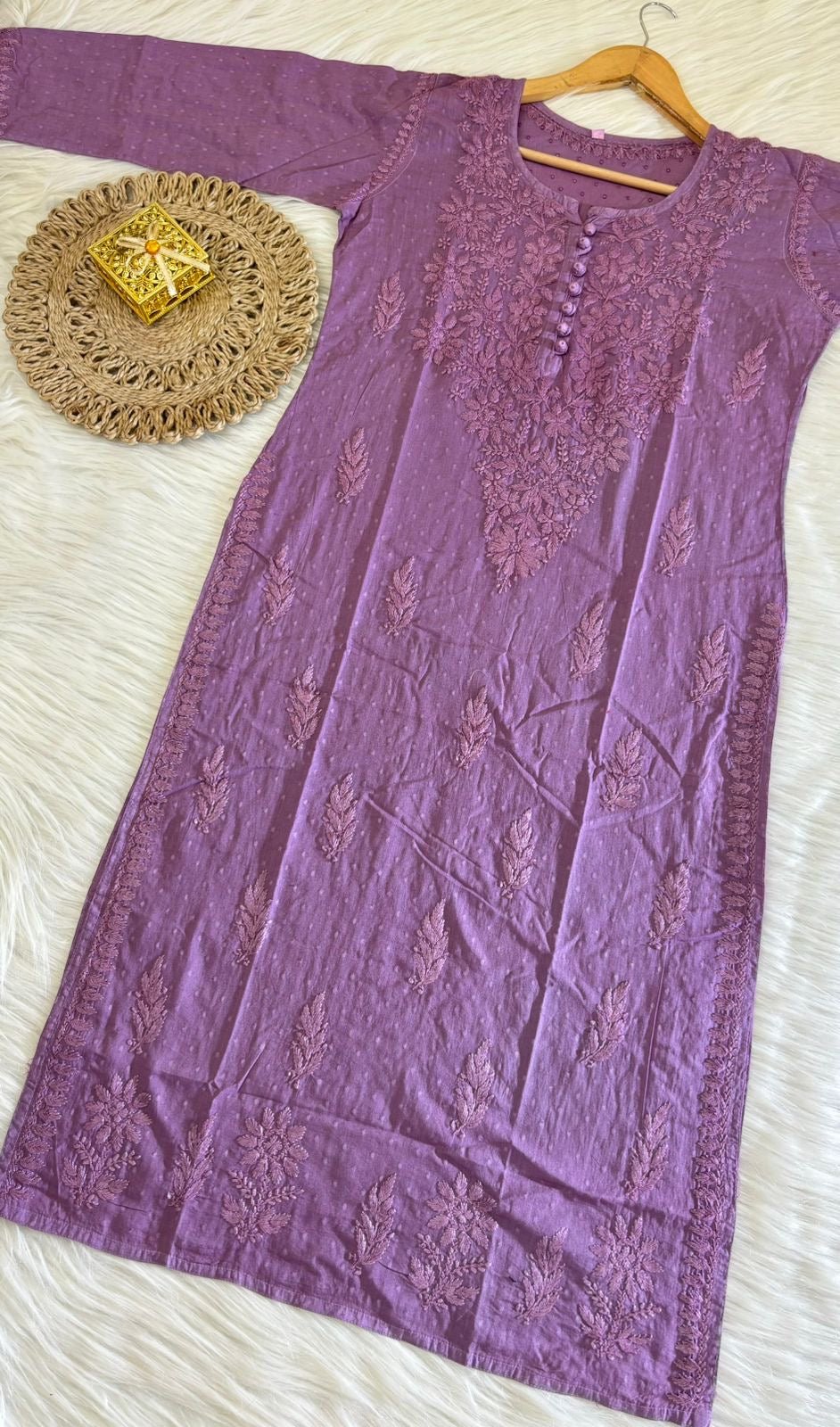 HandCrafted Heavy Work Dobby Cotton Kurti