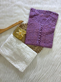 HandCrafted Heavy Work Dobby Cotton Kurti - chikankariofficial