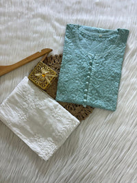 HandCrafted Heavy Work Dobby Cotton Kurti - chikankariofficial