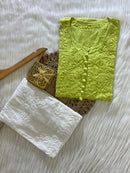 HandCrafted Heavy Work Dobby Cotton Kurti - chikankariofficial