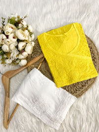 Handcrafted Mul Fancy dori Short Top - chikankariofficial