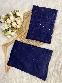 Handcrafted Rayon Co - ord Muqaish Combo Tanya Special - chikankariofficial