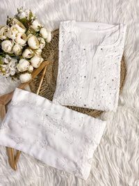 Handcrafted Rayon Muqaish Dyed Chikankari Kurtis - chikankariofficial