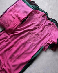 Handcrafted Rayon Ombre Set with plazo Combo✨ - chikankariofficial