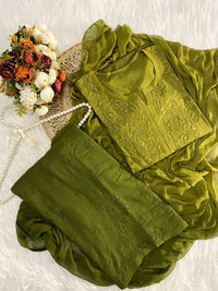 Handcrafted Soft Rayon 3pc Ombre Set ( Summer Special ) - chikankariofficial