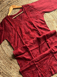 Handwork Modal Daman Chikankari Kurta - chikankariofficial