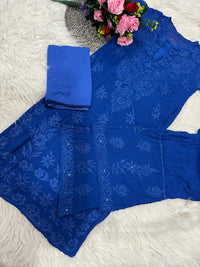 Handwork Muqaish viscose 3pc set - chikankariofficial