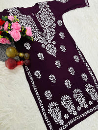 Handwork Pure Modal chikan kurti - chikankariofficial