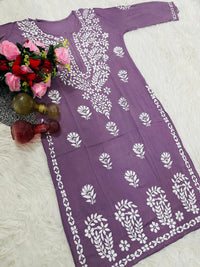 Handwork Pure Modal chikan kurti - chikankariofficial