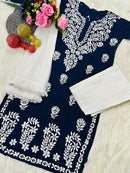 Handwork Pure Modal chikan kurti - chikankariofficial