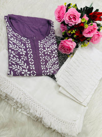 Handwork Pure Modal chikan kurti - chikankariofficial